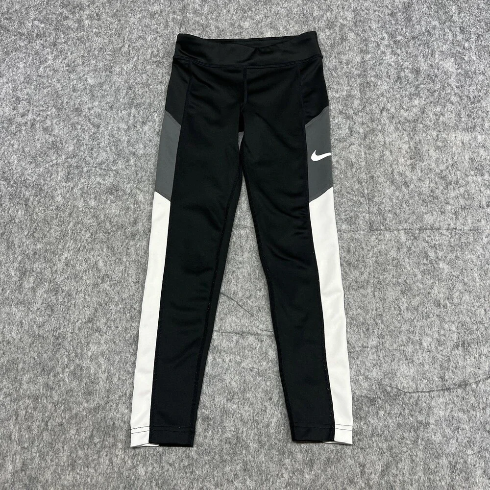 Nike Dri-Fit Tights Girls Small Tight Fit Athletic Trophy Gym Training Workout